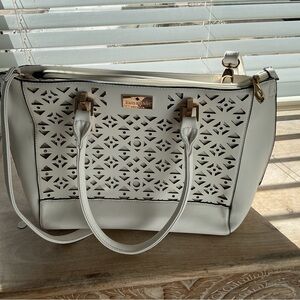 Kate Spade Cream Laser-Cut Tote RARE